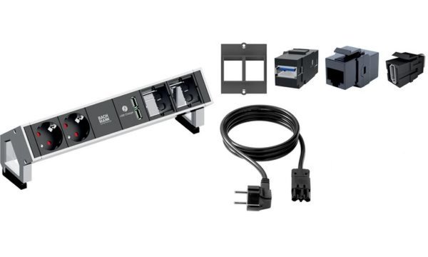 BACHMANN Steckdoseneinheit DESK 2 , 4-fach, weiß (11297145)