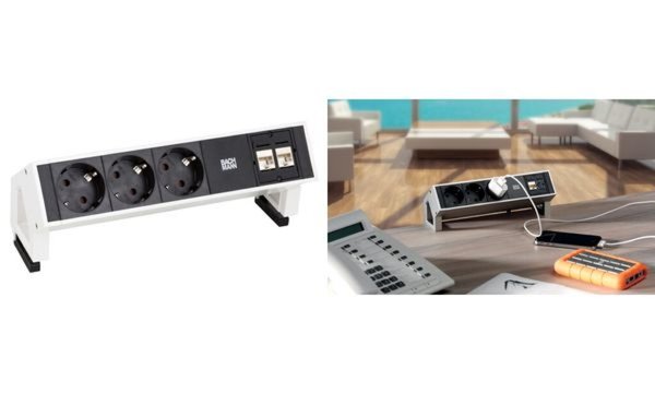 BACHMANN Steckdoseneinheit DESK 2 , 4-fach, weiß, Bundle 1 (11297244)