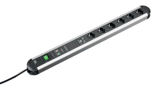 BACHMANN Steckdosenleiste ALU GVS mit Schalter, USB-Charger 2,0m