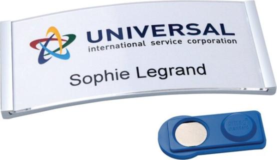 AVERY Zweckform Namensschild, 80 x 34 mm, silber, 5er Set