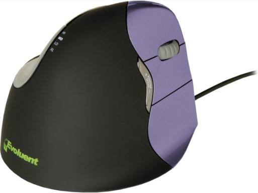 BAKKERELKHUIZEN Evoluent VerticalMouse 4 Small, für Rechtshänder, USB, violett 