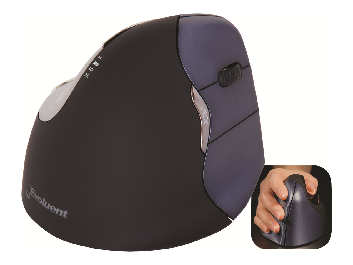 BAKKERELKHUIZEN Evoluent VerticalMouse 4 Wireless, für Rechtshänder, USB, anthr