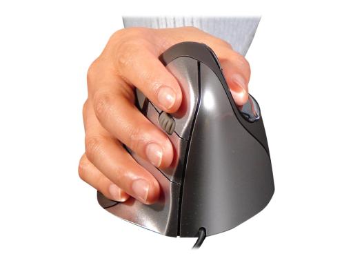 BAKKERELKHUIZEN Evoluent VerticalMouse 4, für Rechtshänder, USB, anthrazit / si