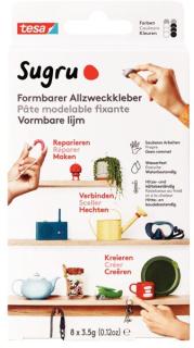 Formbarer Allzweckkleber Sugru 8er-Pack (8 x 3,5 g), 3 x schwarz, 3 x