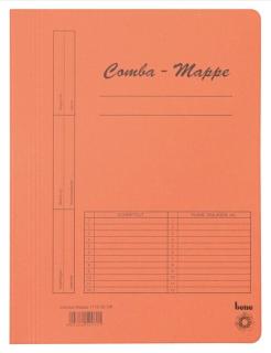 Combamappe A4, 250g, orange, mit Heftmechanik und 3 Flügeln