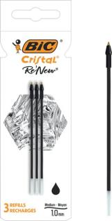 Renew Kugelschreiberminen Schw.3 Stk Nachfüllminen mit mittlerer Spitze