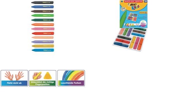 BIC Dreikant-Wachsmalkreide Plastid ecor Triangle, 144er (5103343)