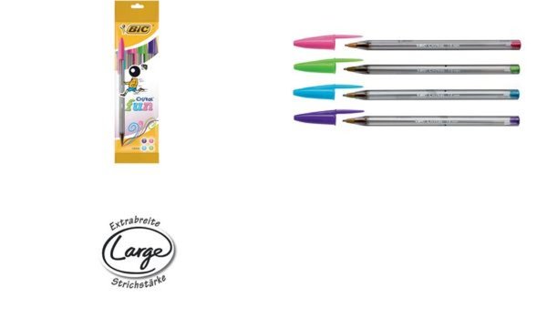 BIC Kugelschreiber Cristal Fun, 4er Beutel (5103414)