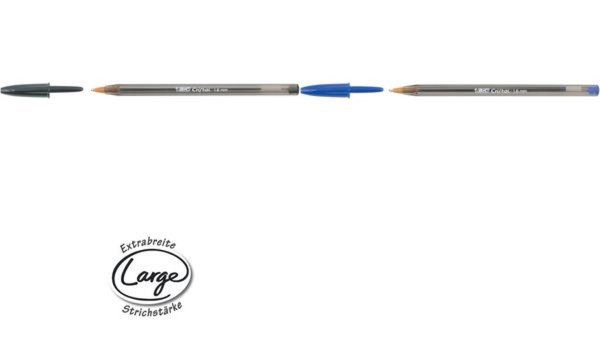 BIC Kugelschreiber Cristal Large, Strichfarbe: schwarz