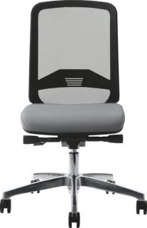 Bürodrehstuhl Bali grau, Neztrücken gepolsterte Sitzfläche