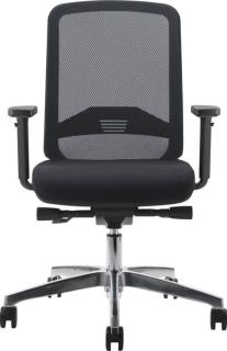 Bürodrehstuhl Bali grau Armlehnen Netzrücken, gepolsterte Sitzfläche