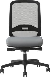 Bürodrehstuhl Bali grau, Neztrücken gepolsterte Sitzfläche