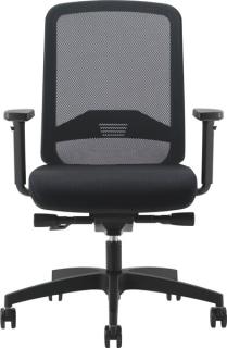 Bürodrehstuhl Bali grau Armlehnen Netzrücken, gepolsterte Sitzfläche