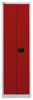 BISLEY Stahlschrank Universal E782A04B6506 lichtgrau, kardinalrot 60,0 x 40,0 x 195,0 cm