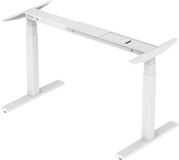 Schreibtisch E-WonderTech, höhenverst. Gestell: verkehrsweiß