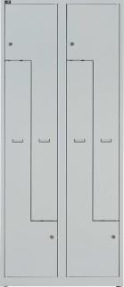 BISLEY LIGHT Z-Spind lichtgrau GL08Z245, 4 Schließfächer 80,0 x 50,0 x 185,0 cm