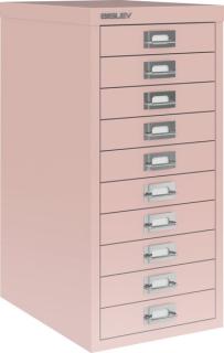 Schubladenschrank 10 Schübe pastellpink, H 590 x B 279 x T 380