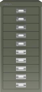 Schubladenschrank 10 Schübe olivgrün H 590 x B 279 x T 380