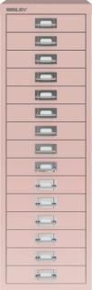 Schubladenschrank 15 Schübe pastellpink, H 590 x B 279 x T 380