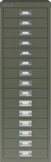 Schubladenschrank 15 Schübe olivgrün H 590 x B 279 x T 380