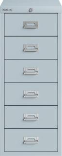 Schubladenschrank 6 Schübe mit Schloss lichtgrau