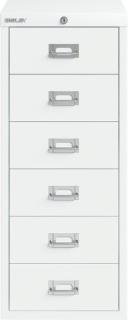 Schubladenschrank 6 Schübe mit Schloss verkehrsweiß
