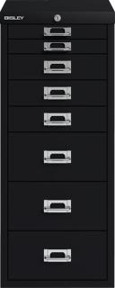 Schubladenschrank 8 Schübe mit Schloss schwarz