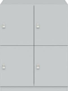 Pren Schließfachschrank, 2 Abteile je 2 Türen, weiß, H 1018