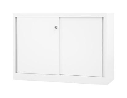 Schiebetürenschrank ECO, 1 Fachboden 2 Ordnerhöhen, lichtgrau