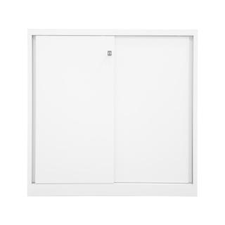 Schiebetürenschrank ECO, 2 Fachböden 3 Ordnerhöhen, lichtgrau