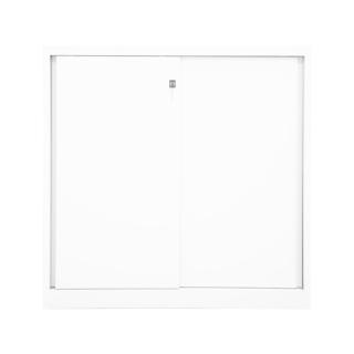 Schiebetürenschrank ECO, 2 Fachböden 3 Ordnerhöhen, verkehrsweiß