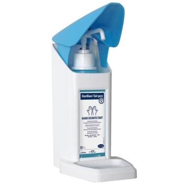 BODE Eurospender Safety plus für 500 ml Flaschen, breiter Armhebel | Kunststoff zur Applikation von Hände-Desinfektion, ohne Pumpe (Artikel 70052 mit bestellen)