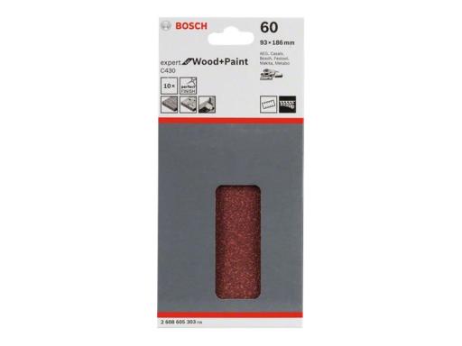 BOSCH Schwingschleifpapier mit Klett, gelocht Körnung 60 (L x B) 185 mm x 93 mm