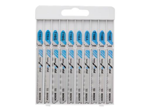 BOSCH Stichsägeblatt-Set, Basic for Metal, 10-teilig, T 218 A T 118 G T 118 A T