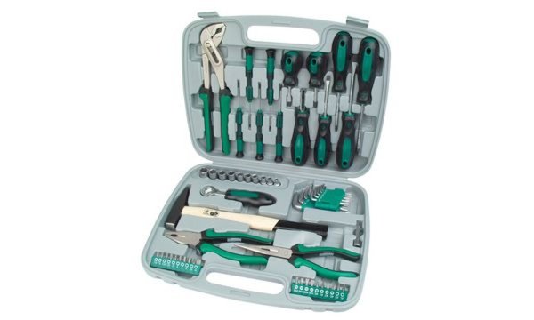 BRÜDER MANNESMANN Werkzeugsatz, 57-teilig bestehend aus: Wasserpumpenzange, Kom