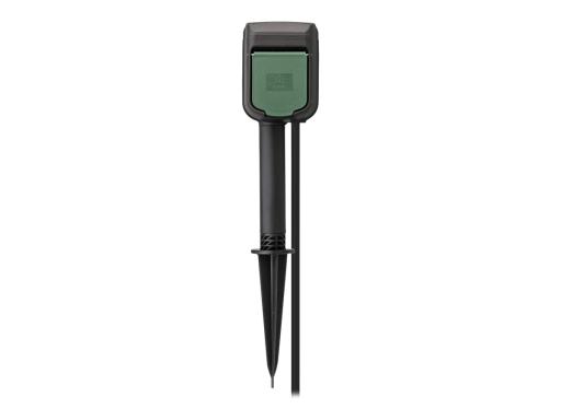 BRENNENSTUHL 1154540600 Gartensteckdose 2fach Schwarz mit Erdspieß, per App ste