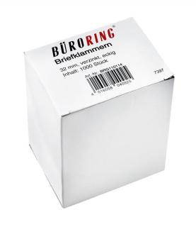 Büroring Briefklammern 32mm/1000 verzinkt spitz-eckig