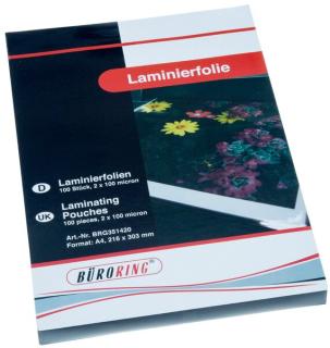 Büroring Laminierfolie, A4, 100mic 