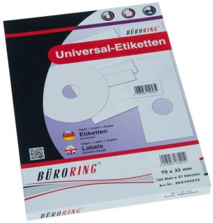 Büroring Etiketten, A4, 70 x 32mm, 2700 Etiketten
