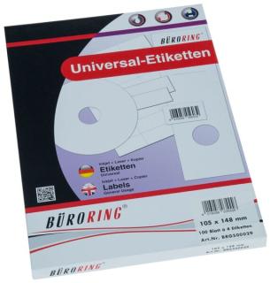 Büroring Etiketten, A4, 105 x 148mm, 400 Etiketten