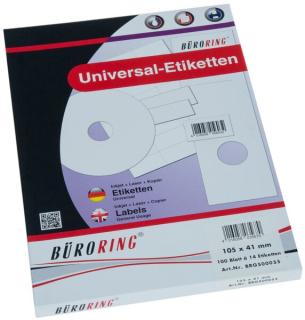 Büroring Etiketten, A4, 105 x 41mm, 1400 Etiketten