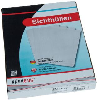 Büroring Aktenhüllen, genarbt, grün, Sichtmappe 120my, PP-Folie