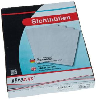 Büroring Aktenhüllen, genarbt, violett, Sichtmappe 120my, PP-Folie