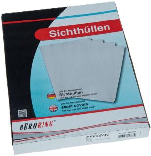 Büroring Aktenhüllen, genarbt, orange, Sichtmappe 120my, PP-Folie