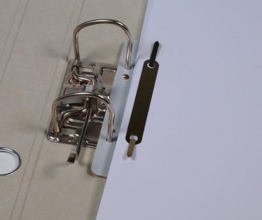 Heftstreifen kurz Kunstst. grau mit Metalldeckleiste