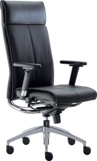 Lederdrehsessel Manager 5180 schwarz hohe Rückenlehne, Kopfstütze