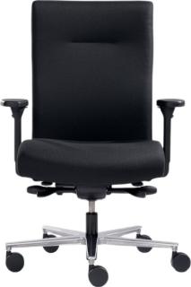 Bürodrehstuhl Sumo, ohne Kopfstütze mit Armlehne, Stoffbezug schwarz