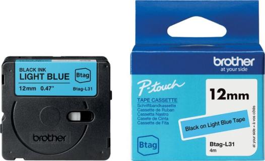 brother Schriftband Btag Btag-L31 BTAGL31, 12 mm schwarz auf blau