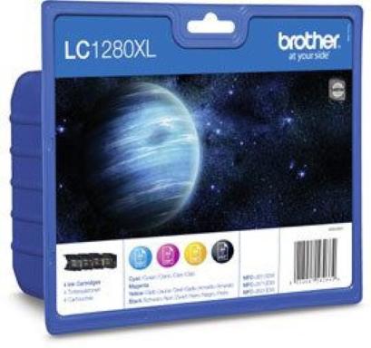 BROTHER LC1280XL Value Pack 4er Pack Schwarz, Gelb, Cyan, Magenta Tintenpatrone
