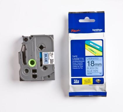 BROTHER Schriftbandcass. 18 mm blau/schwarz